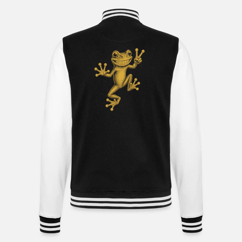 tree frog - College Sweat Jacket - black/white