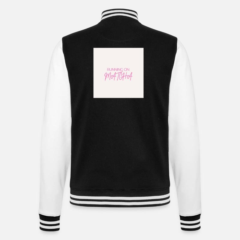 "RUNNING ON MATCHA" Graphic Tee Design - Veste Teddy - noir/blanc