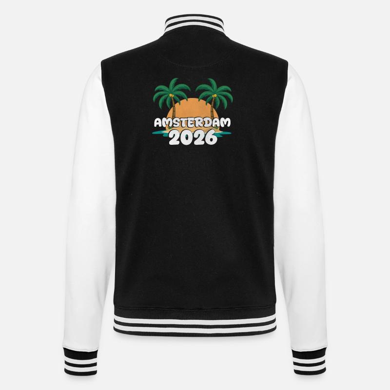 Amsterdam 2026 - College Sweat Jacket - black/white
