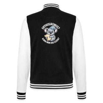 Enthusiasm you can eat tired koala - College Sweat Jacket - black/white - Back - Marisol (170cm)