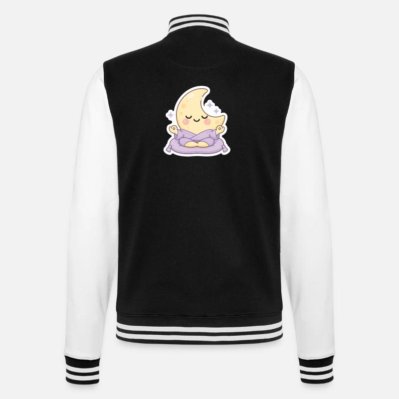 Moon meditation on pillow - College Sweat Jacket - black/white
