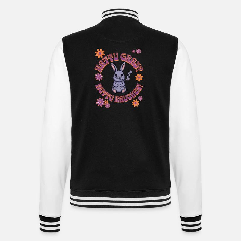 Canabis Rabbit - Hattu Grass ? - Veste Teddy - noir/blanc