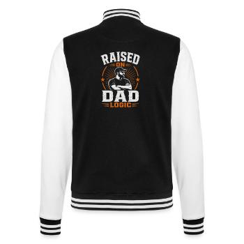 Grew up with my father's logic funny - College Sweat Jacket - black/white - Back - Marisol (170cm)