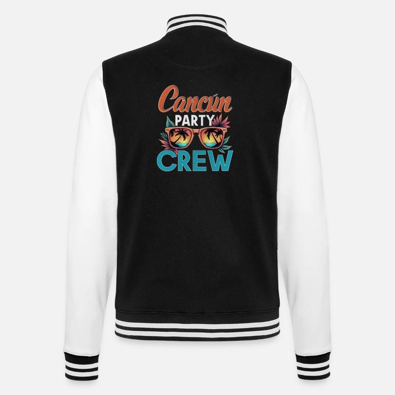 Cancun Crew - College Sweat Jacket - black/white