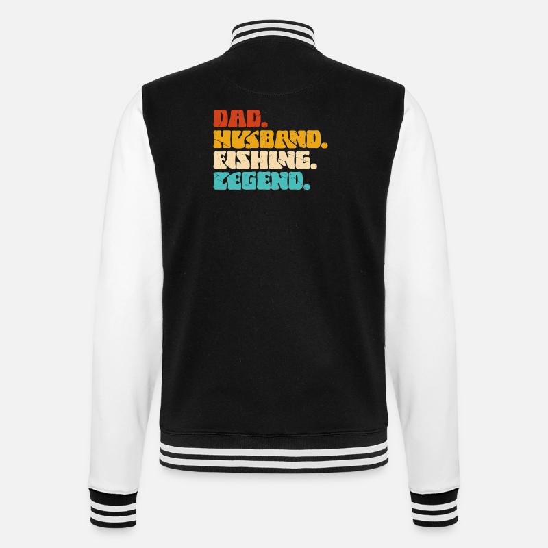 Papa Ehemann Angler Legende - College-Sweatjacke - Schwarz/Weiß