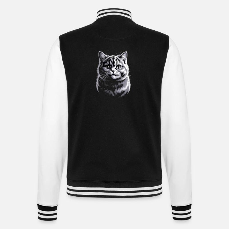 British Shorthair BKH - College Sweat Jacket - black/white