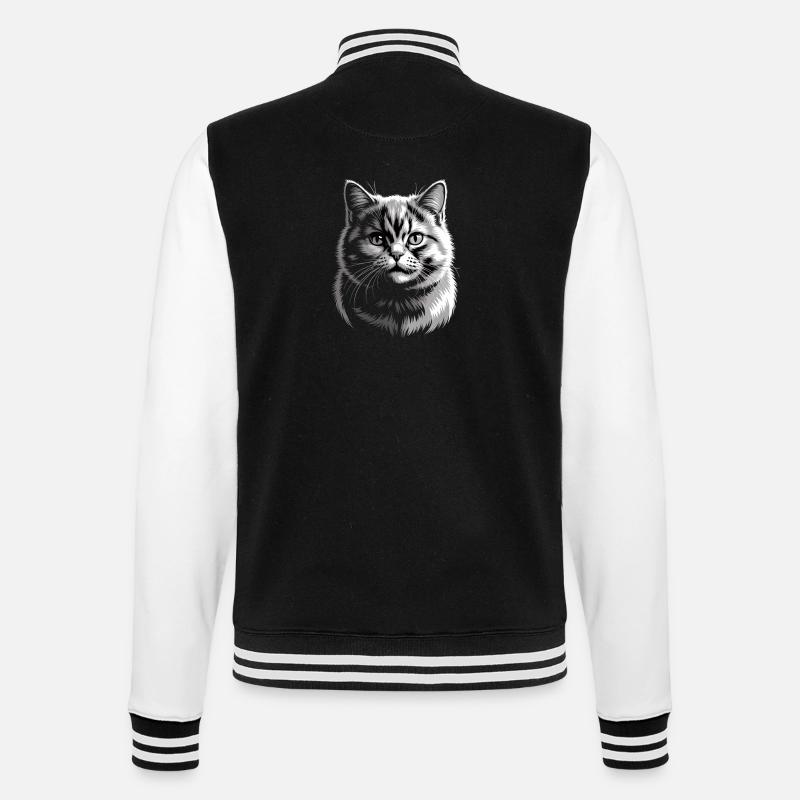 British Shorthair BKH - College Sweat Jacket - black/white