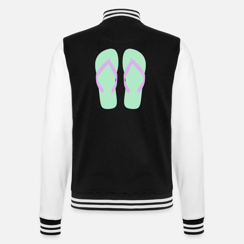 Mint Flip Flops Lavender Straps - College Sweat Jacket - black/white