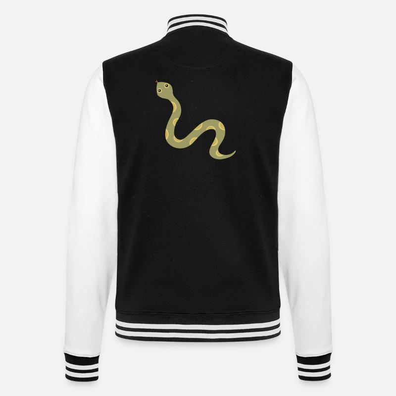 Illustration der olivgemusterten Schlange - College-Sweatjacke - Schwarz/Weiß