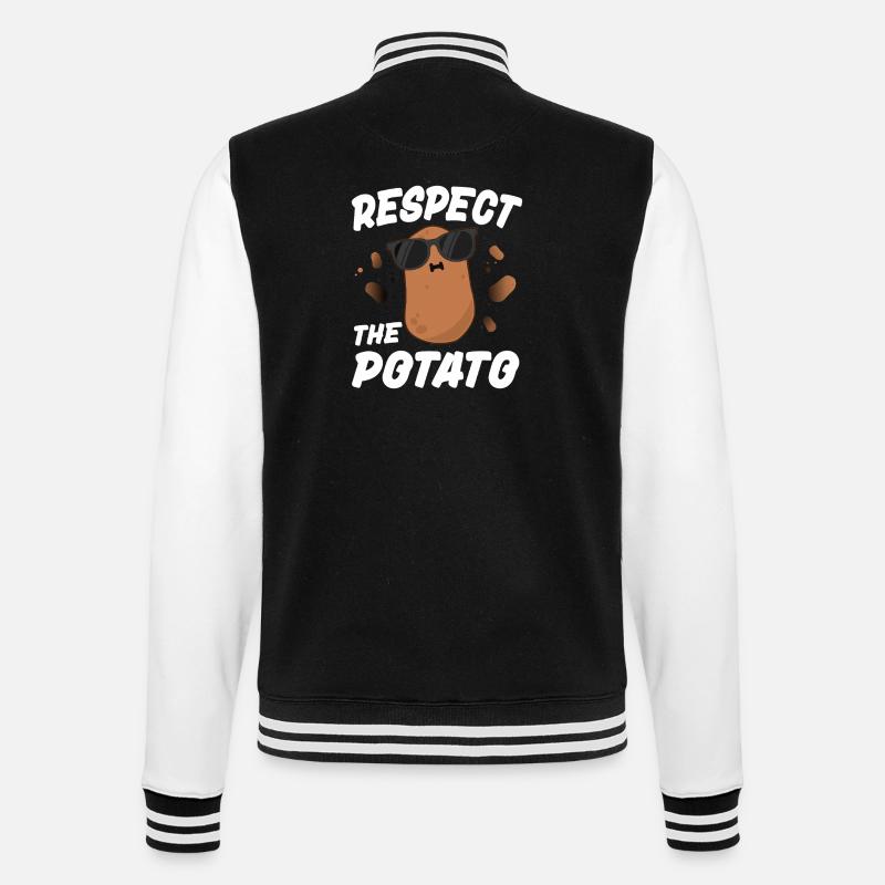 Respect the Potato - College Sweat Jacket - black/white