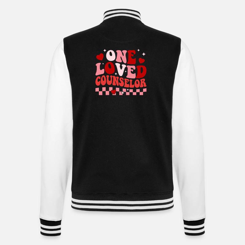One Loved Counselor - College Sweat Jacket - black/white