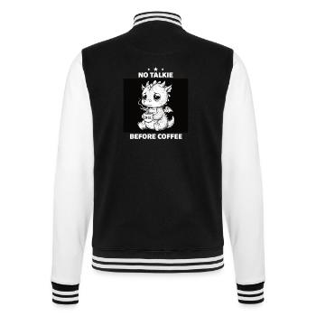 Pas de conversation avant Dragon Amoureux du Café - Veste Teddy - noir/blanc - Dos - Marisol (170cm)