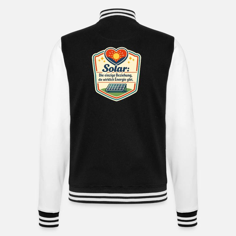 Solarliebe: Energie durch Liebe - College-Sweatjacke - Schwarz/Weiß