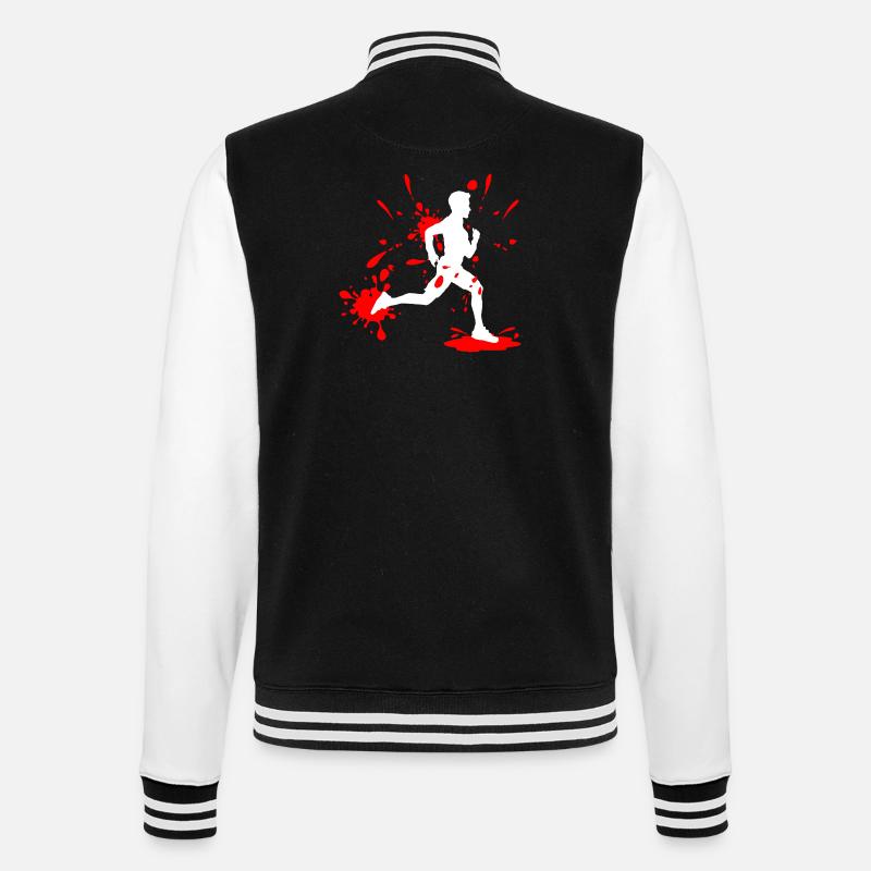 Mud Run Man – Splash Runner - College Sweat Jacket - black/white