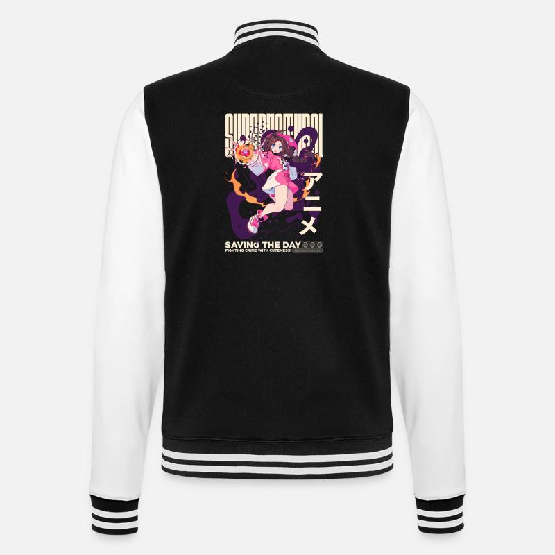 Anime Cute Hero - Veste Teddy - noir/blanc