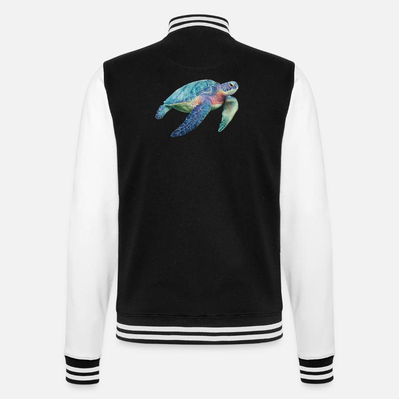 Turtle - College Sweat Jacket - black/white