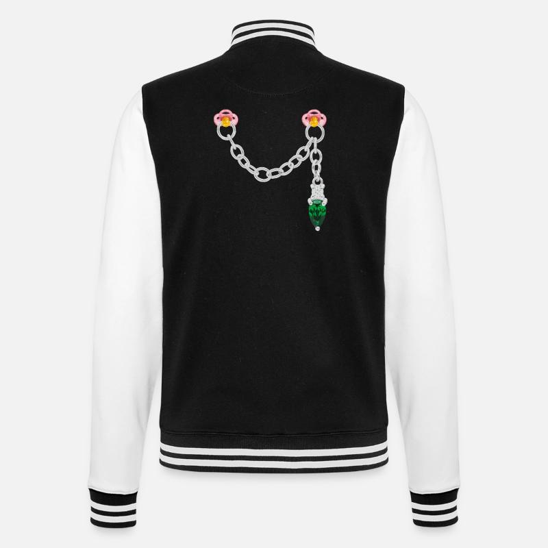 Silver connector - College Sweat Jacket - black/white