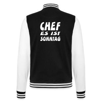 Chef - College-Sweatjacke - Schwarz/Weiß - Hinten - Marisol (170cm)