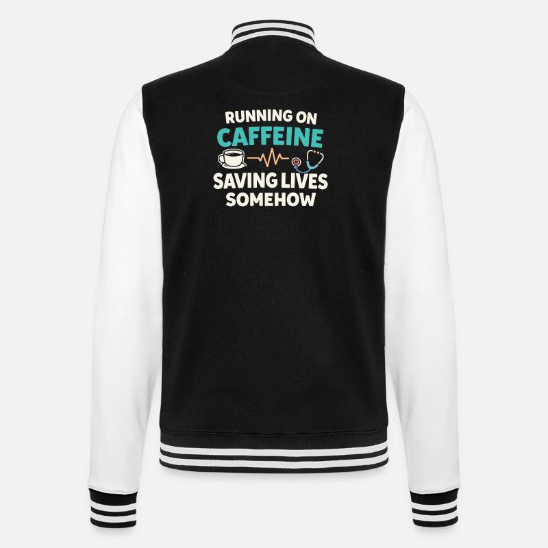 Night Shift Nurse, Tired - College Sweat Jacket - black/white