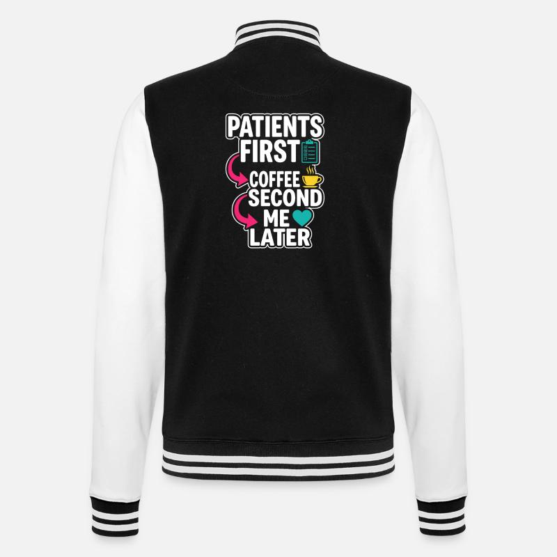 Nachtschicht-krankenschwester, Müde - College-Sweatjacke - Schwarz/Weiß