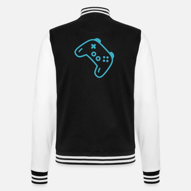 Turquoise controller silhouette - College Sweat Jacket - black/white