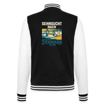 Fehmarn Sehnsucht - College-Sweatjacke - Schwarz/Weiß - Hinten - Marisol (170cm)