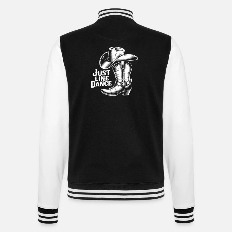 Line Dance Cowboy Boots - College Sweat Jacket - black/white