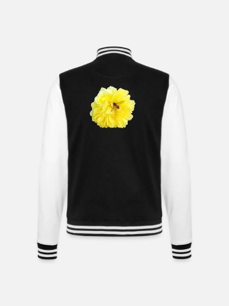 Yellow_Rose_-_Bee_Nature_Photography - College Sweat Jacket - black/white