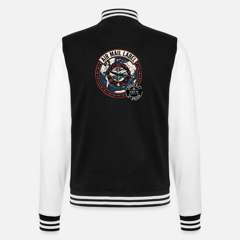 Air Mail England - College-Sweatjacke - Schwarz/Weiß