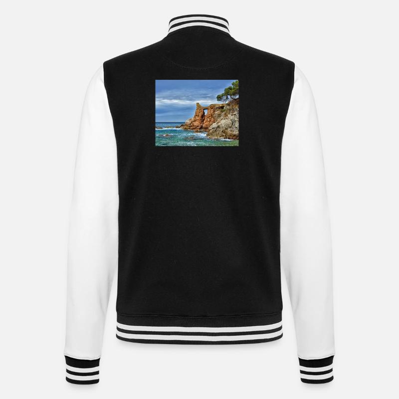 Sea Arch an der Klippenseite - College-Sweatjacke - Schwarz/Weiß