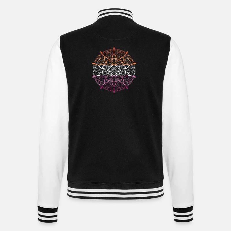 Mandala-lesbisch - College-Sweatjacke - Schwarz/Weiß