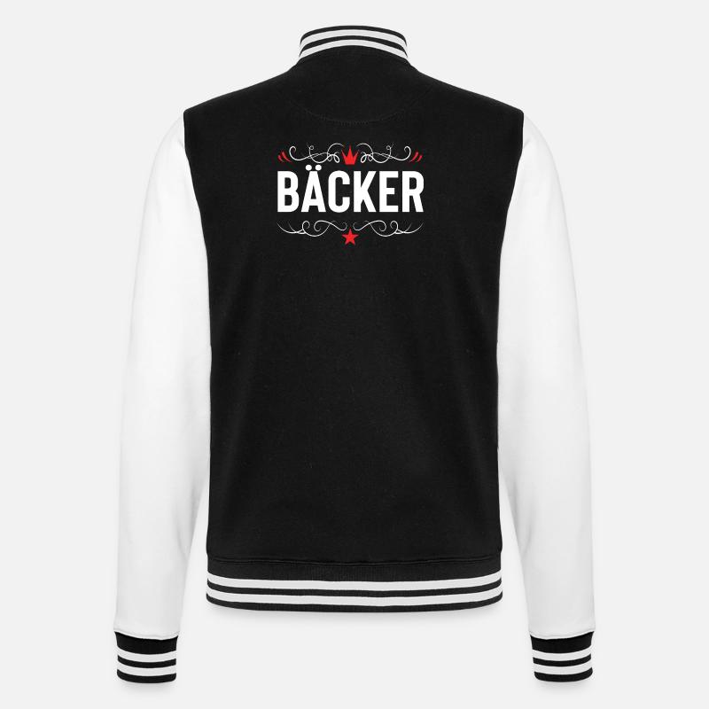 Bäcker Beruf - College-Sweatjacke - Schwarz/Weiß