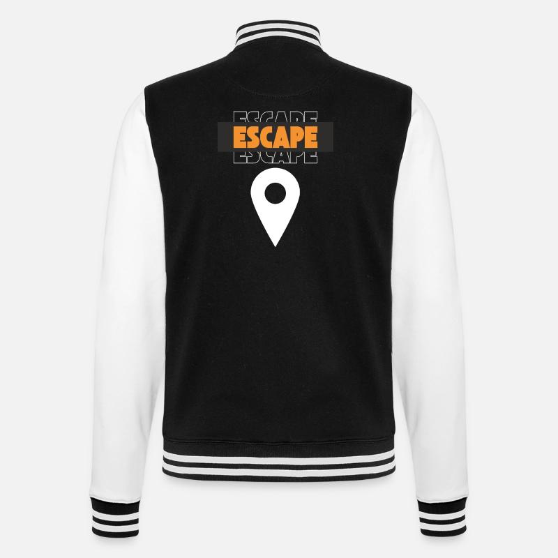 Escape Map-Pin-Design - College-Sweatjacke - Schwarz/Weiß