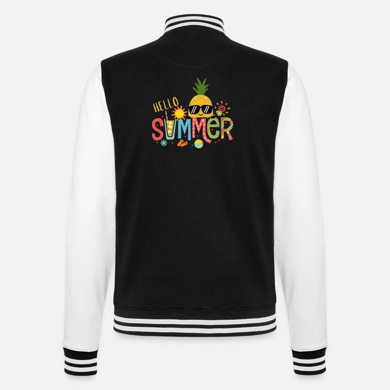 Pineapple Sun Bright Summer - College Sweat Jacket - black/white