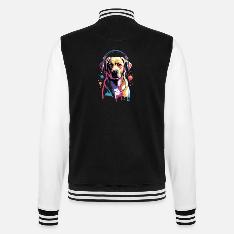 Labrador Kopfhörer - College-Sweatjacke - Schwarz/Weiß