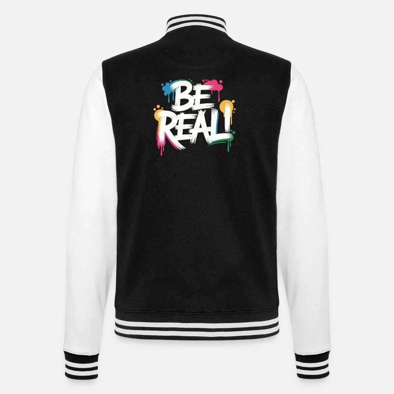 Imprimé graffiti Be Real - Veste Teddy - noir/blanc