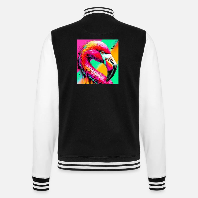 flamingo - College Sweat Jacket - black/white