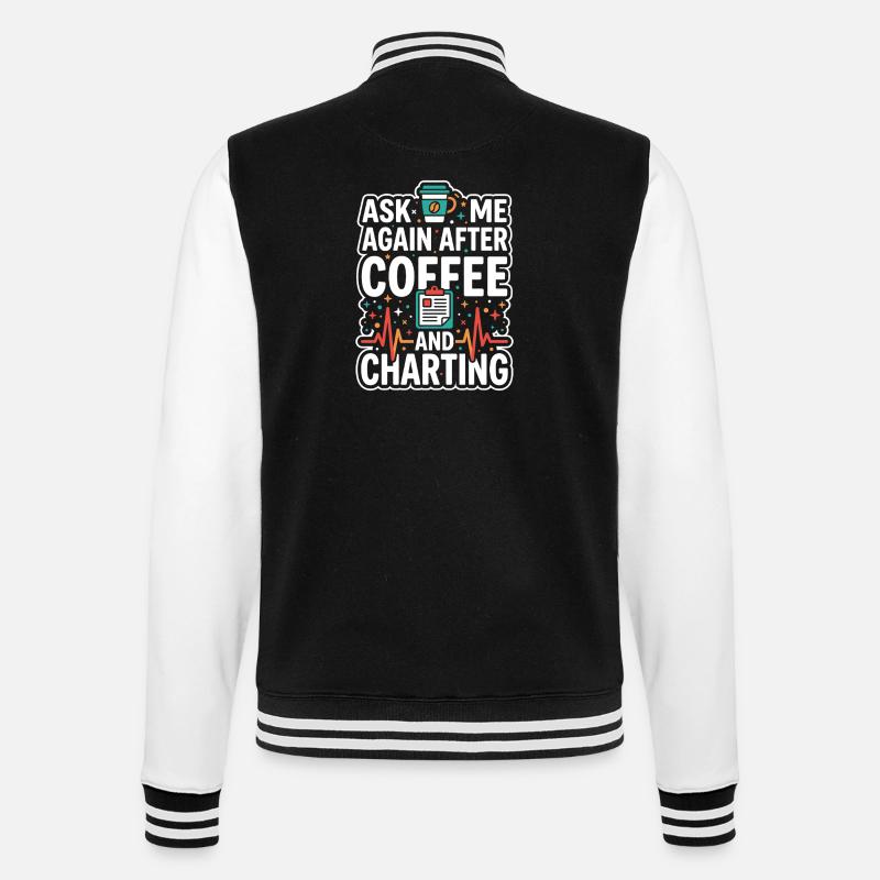 Nachtschicht-krankenschwester, Müde - College-Sweatjacke - Schwarz/Weiß