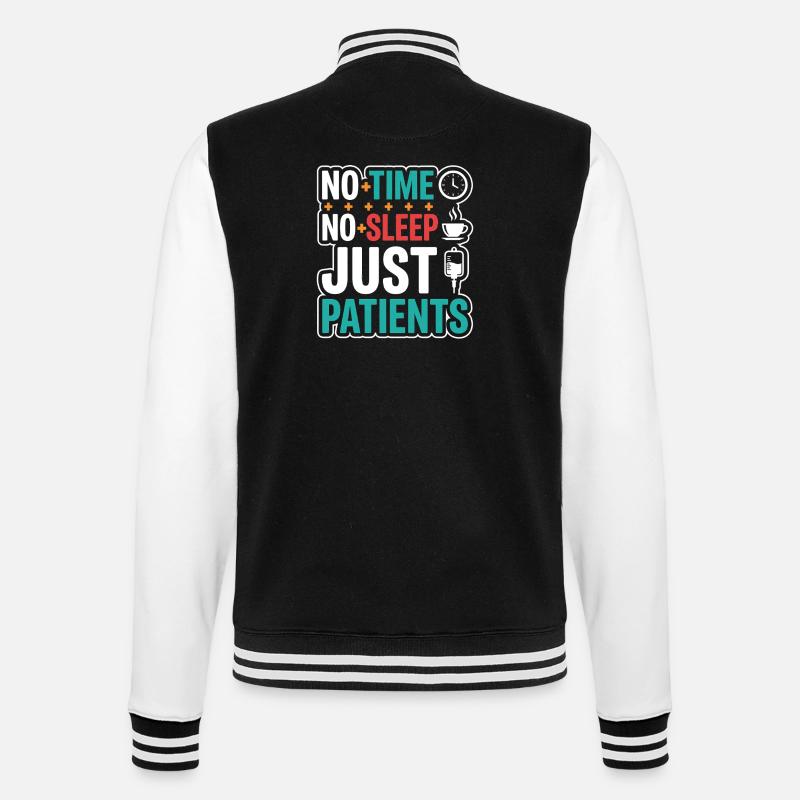Night Shift Nurse, Tired - College Sweat Jacket - black/white