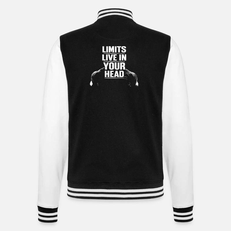 Boundaries live in the mind - College Sweat Jacket - black/white