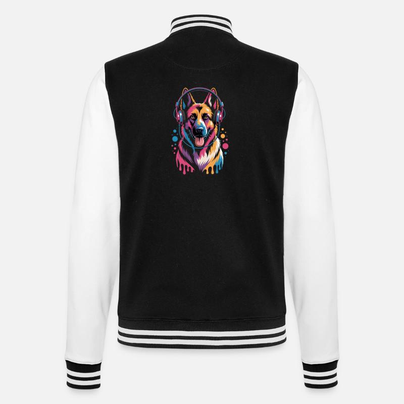 German Shepherd - College Sweat Jacket - black/white