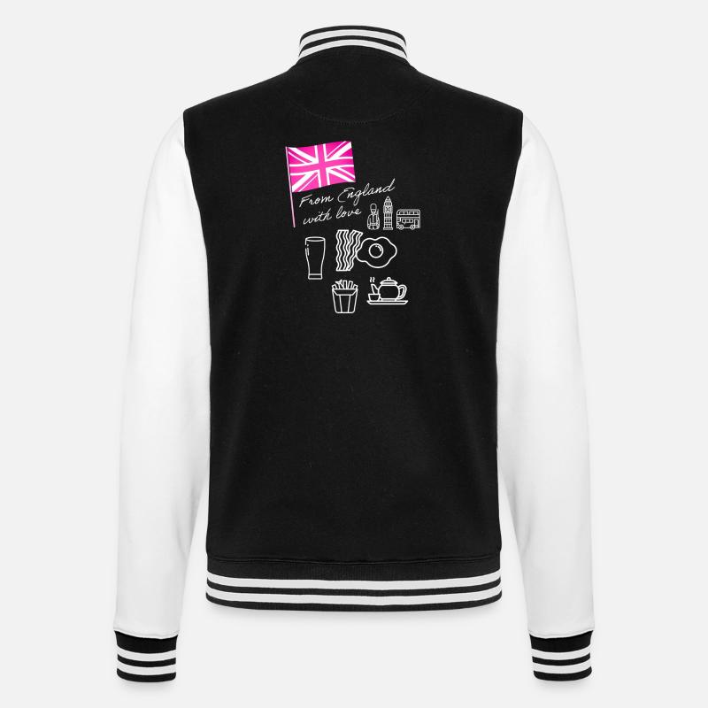 EXANGLIA (Rose + Blanc) - Veste Teddy - noir/blanc