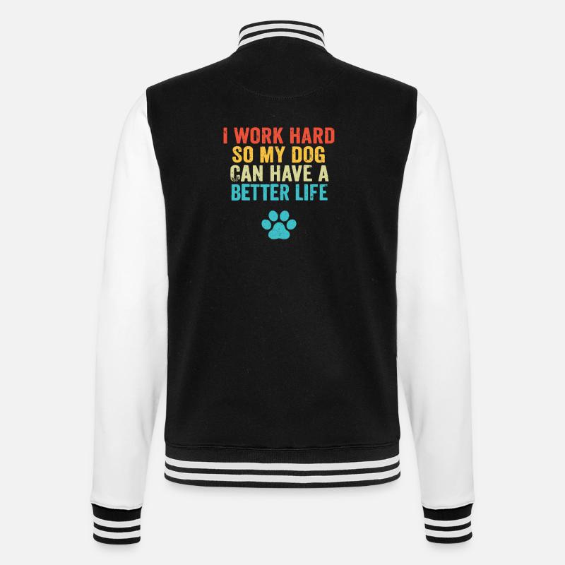 Dog Lover Hustle Tee - College Sweat Jacket - black/white