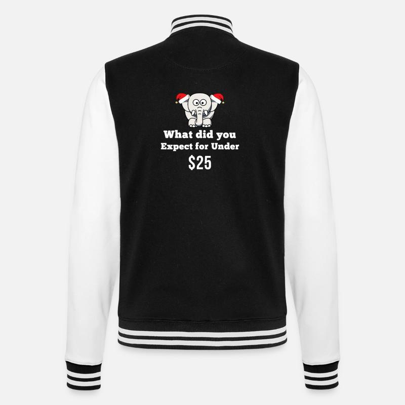 Elephant Santa Snark Under $25 - College Sweat Jacket - black/white