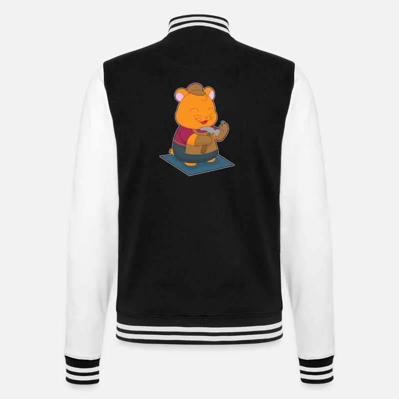 Hamster Carpenter Hammer Craft - College Sweat Jacket - black/white