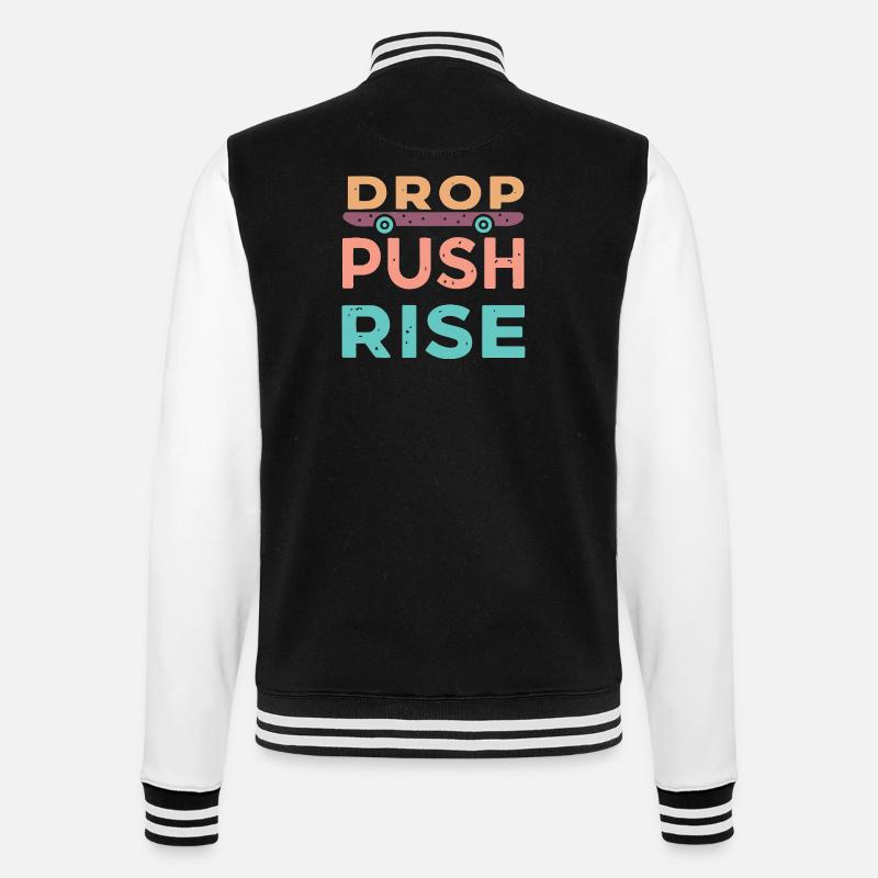 Drop Push Rise Skateboard - Veste Teddy - noir/blanc
