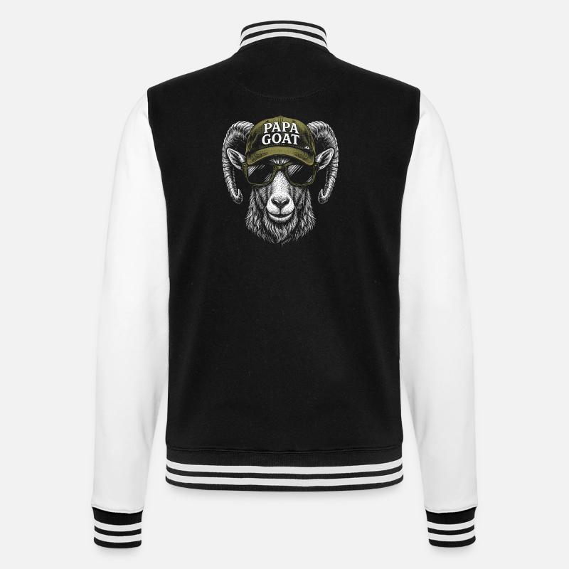 Papa Goat Cap Retro Hipster - Veste Teddy - noir/blanc