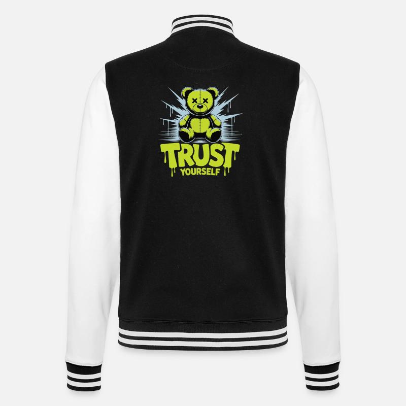 Vertrau dir selbst, Bärengraffiti - College-Sweatjacke - Schwarz/Weiß