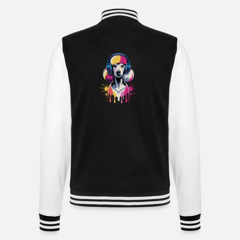 Casque Caniche - Veste Teddy - noir/blanc