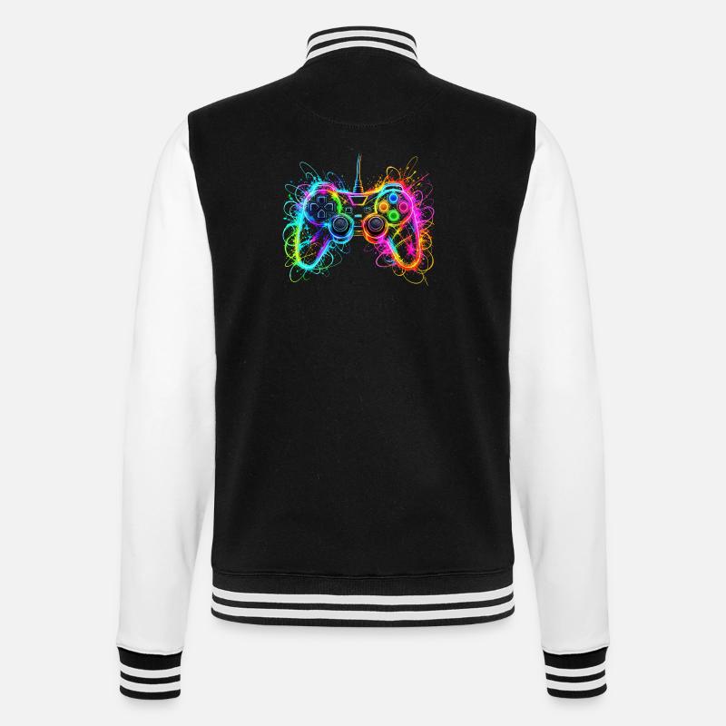 Joueur de manette de jeu - Veste Teddy - noir/blanc